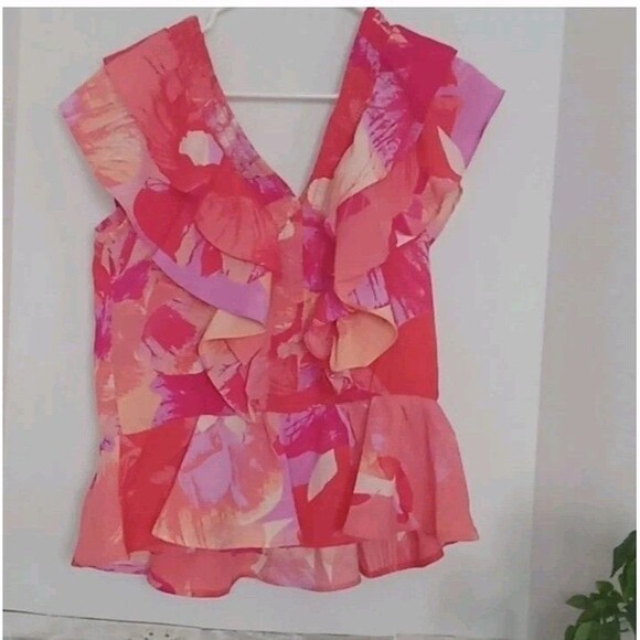 Sofia Jeans By Sofia Vergara Women's Short Sleeve Smocked Ruffle Top Size S - Picture 5 of 10